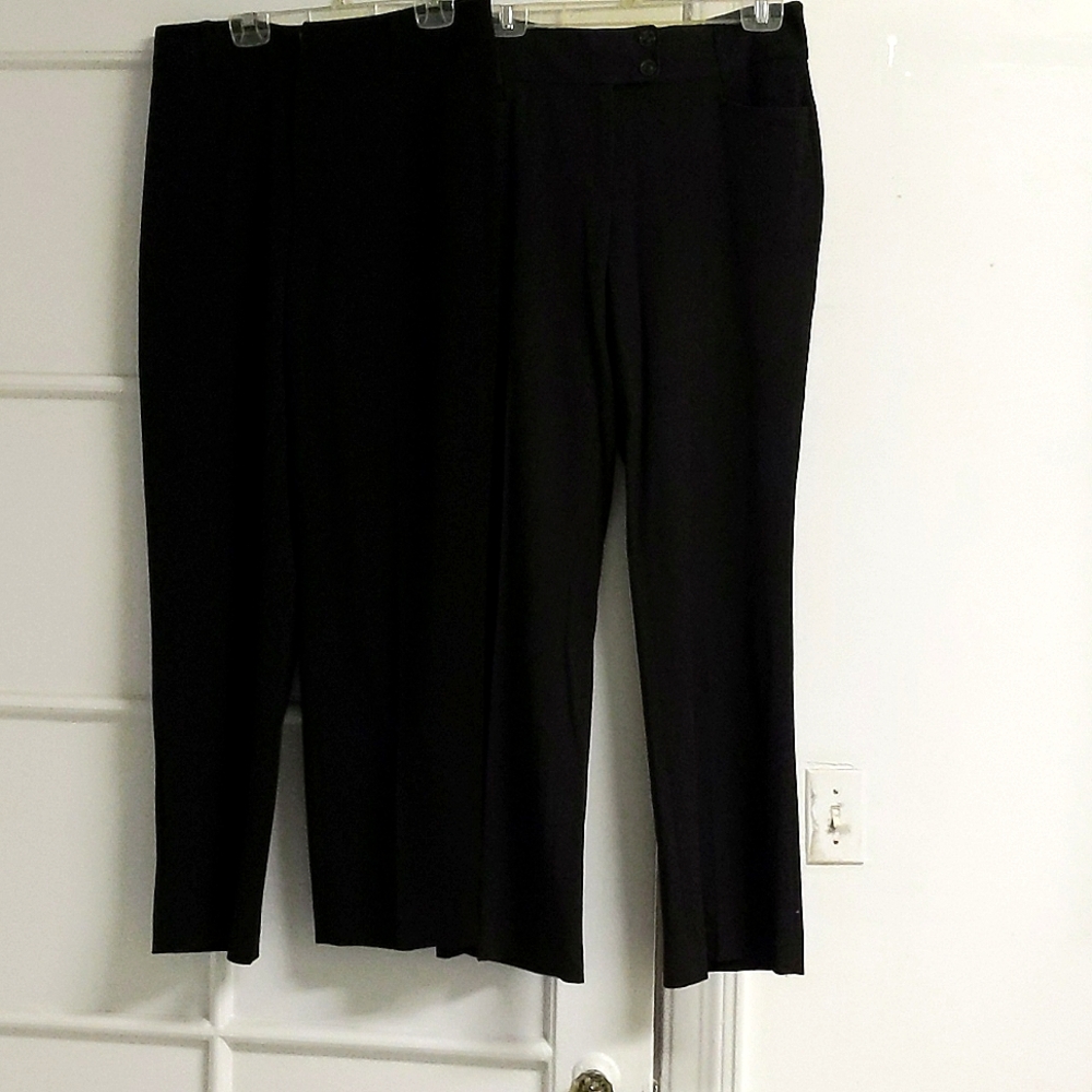 2 Rafaella Work Pants Sz 6--Charcoal+Black